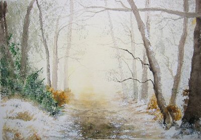 Path in Winter painting by Bob Nunn